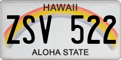 HI license plate ZSV522