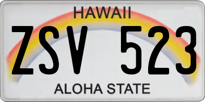 HI license plate ZSV523