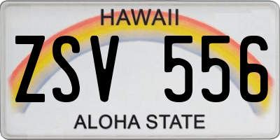 HI license plate ZSV556