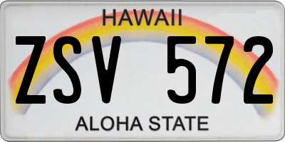 HI license plate ZSV572