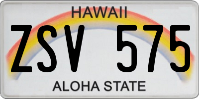 HI license plate ZSV575