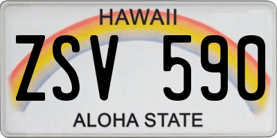 HI license plate ZSV590