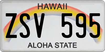 HI license plate ZSV595