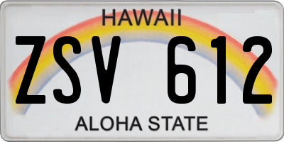 HI license plate ZSV612