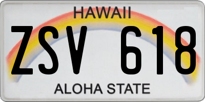 HI license plate ZSV618