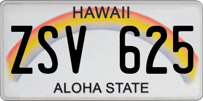HI license plate ZSV625
