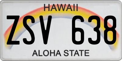HI license plate ZSV638