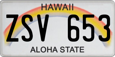 HI license plate ZSV653