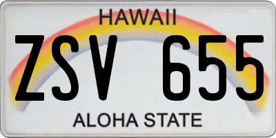 HI license plate ZSV655