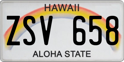 HI license plate ZSV658