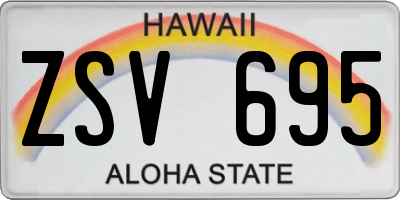 HI license plate ZSV695