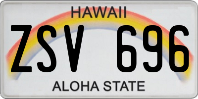 HI license plate ZSV696