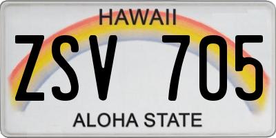 HI license plate ZSV705