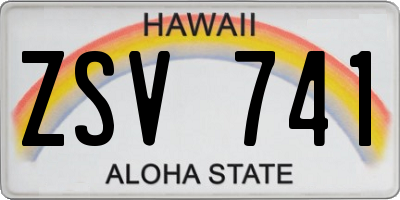HI license plate ZSV741