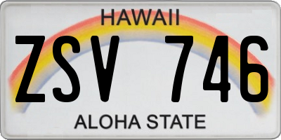HI license plate ZSV746