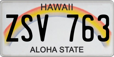 HI license plate ZSV763