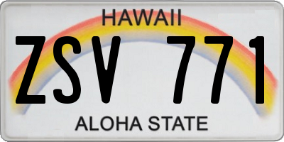 HI license plate ZSV771
