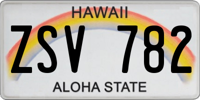 HI license plate ZSV782