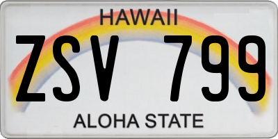 HI license plate ZSV799