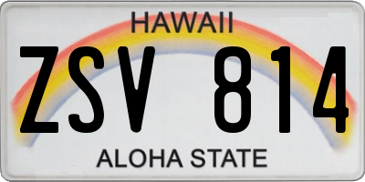 HI license plate ZSV814