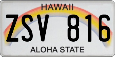 HI license plate ZSV816