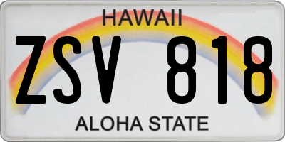 HI license plate ZSV818