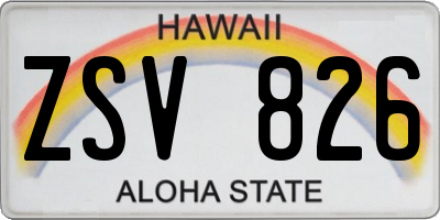 HI license plate ZSV826