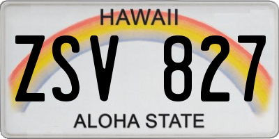 HI license plate ZSV827