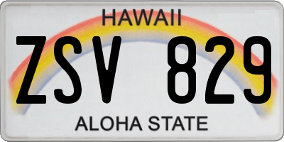 HI license plate ZSV829