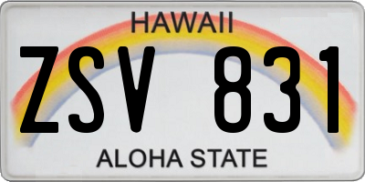 HI license plate ZSV831