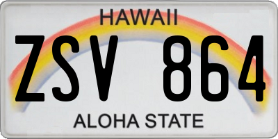 HI license plate ZSV864