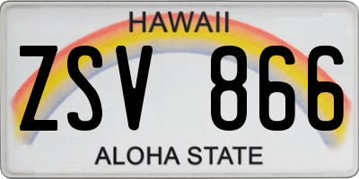 HI license plate ZSV866