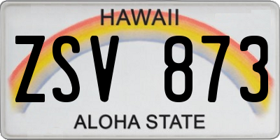 HI license plate ZSV873