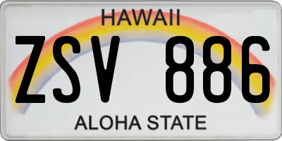 HI license plate ZSV886
