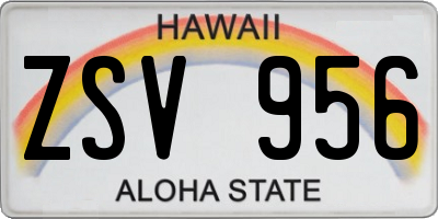 HI license plate ZSV956