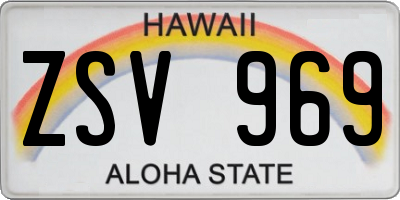 HI license plate ZSV969