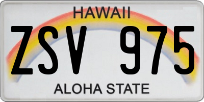 HI license plate ZSV975