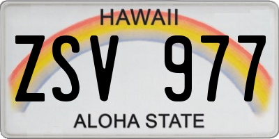 HI license plate ZSV977