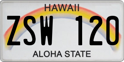 HI license plate ZSW120