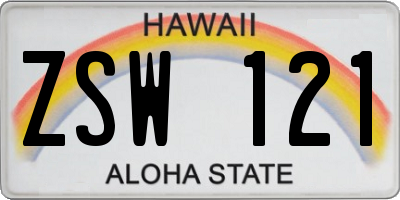 HI license plate ZSW121