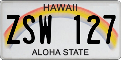 HI license plate ZSW127
