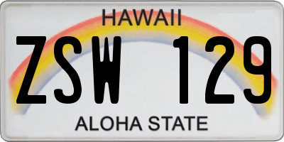 HI license plate ZSW129