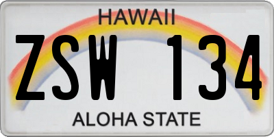HI license plate ZSW134