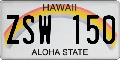 HI license plate ZSW150
