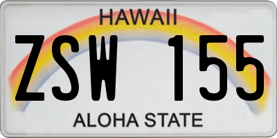 HI license plate ZSW155
