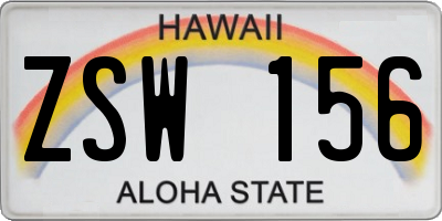 HI license plate ZSW156