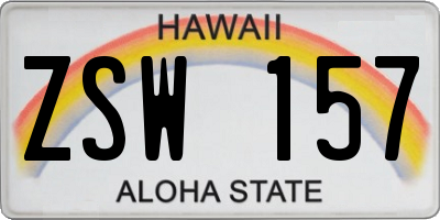 HI license plate ZSW157