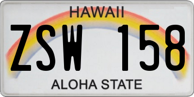 HI license plate ZSW158