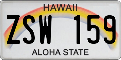 HI license plate ZSW159