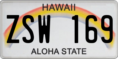 HI license plate ZSW169